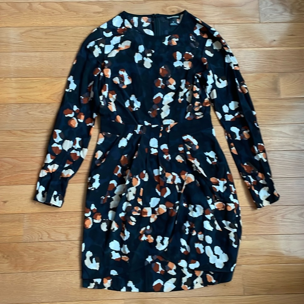 Club Monaco party dress, dotted dark blue, size zero